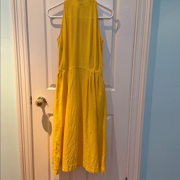 Vintage Ports sz 10 (fits smaller) Marigold Yellow Sleeveless Shirtdress pockets - Picture 5 of 13
